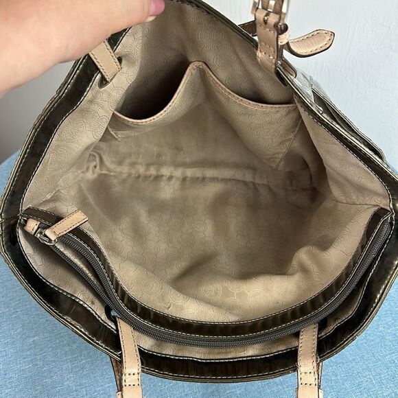 Michael Kors Jet Set East West Mirror Metallic Bronze Color Tote - Picture 11 of 12